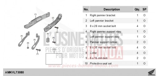 KIT,PANNIER SUPPORT STAY NSS750S de 2025